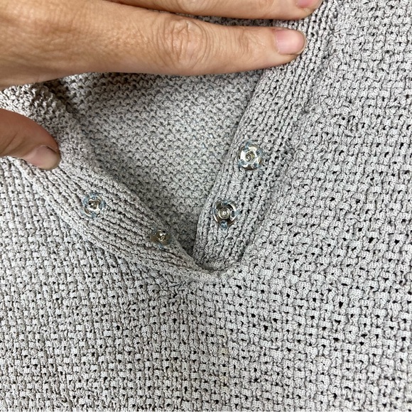 Eileen Fisher Silk Blend Knitted Ivory Sweater Women's Large Long Sleeves V neck - Picture 13 of 16